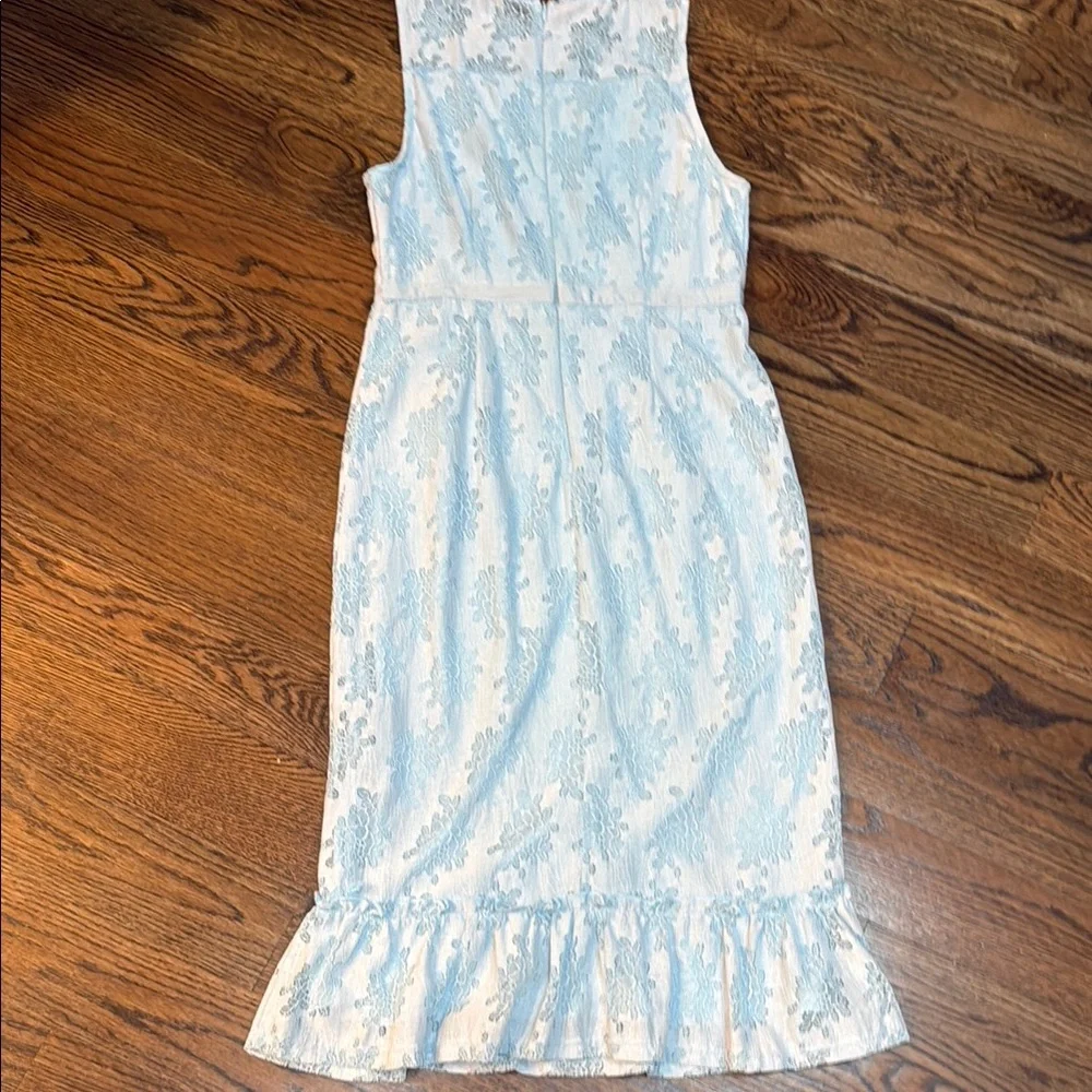 Elegant Blue Lace Dress - Picture 8 of 17